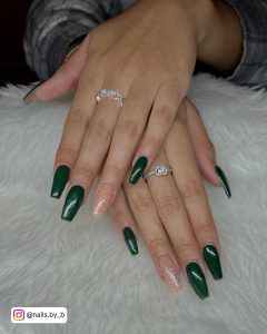 Forest Green Dip Nails