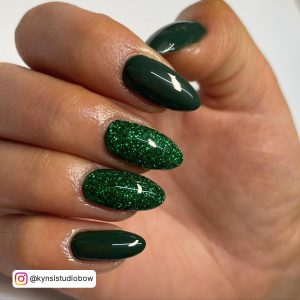 Forest Green Matte Coffin Nail