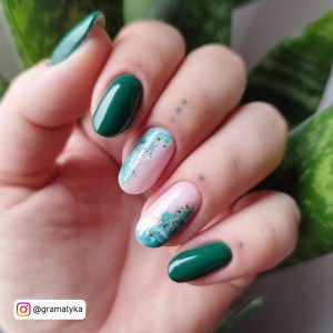 Forest Green Nails Design