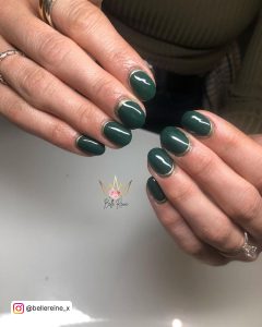 Forest Green Nails Short