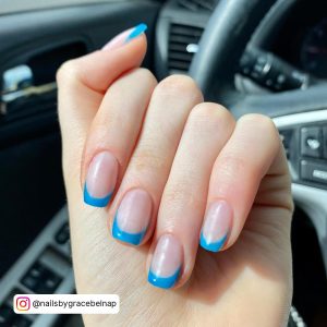 French Nails Blue Tips