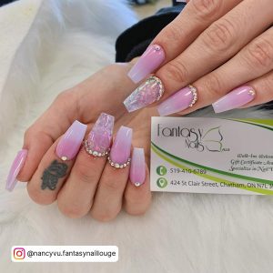 French Ombre Coffin Nails
