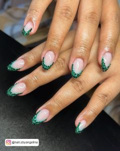 French Tip Nail Designs Green