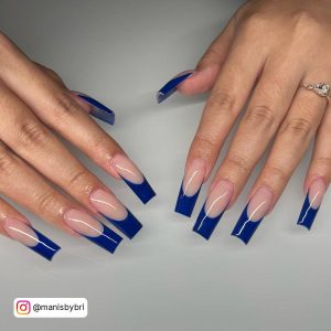 French Tip Sky Blue 1.5 Inch Nails
