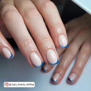 French Tip Sky Blue 1.5 Nails