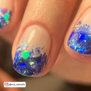 Glitter Blue Nail Designs