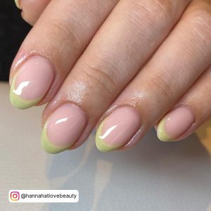 Glitter French Tip Nails Green