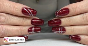 Glitter Red Acrylic Nails