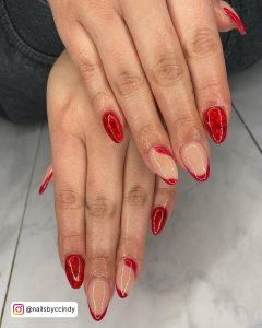 Glitter Red Christmas Nails