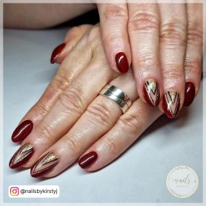 Gold And Red Nail Designs