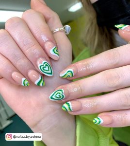 Green Almond Shape Nails