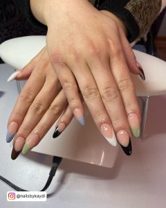 Green Almond Shaped Nails