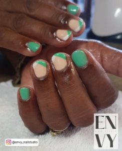 Green And Blue Gel Nails