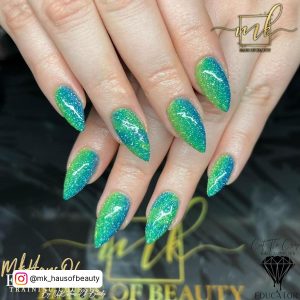 Green And Blue Nail Art