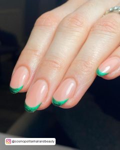 Green And Brown French Tip Nails