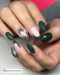 Green And Gold Christmas Nails
