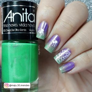 Green And Purple Ombre Nails
