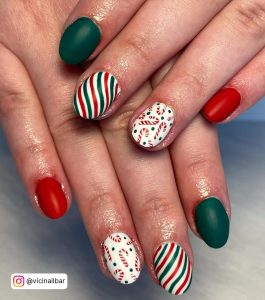 Green And Red Ombre Nails