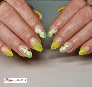 Green And Yellow Gel Nails