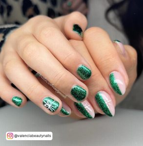 Green Christmas Nail Designs
