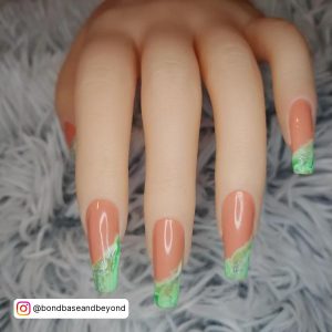 Green Coffin Acrylic Nails