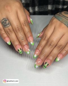 Green Colored Nails