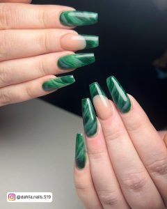 Green Flower Nails