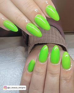 Green French Almond Nails