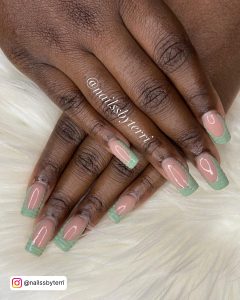 Green French Tip Nail Ideas