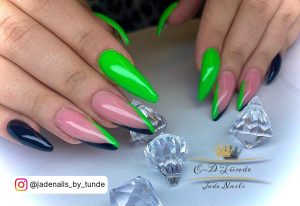 Green Glitter Gel Nails