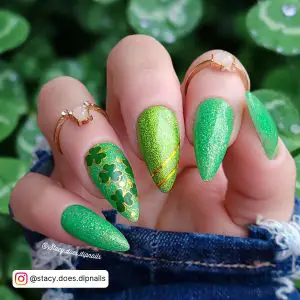 Green Glitter Ombre Nails