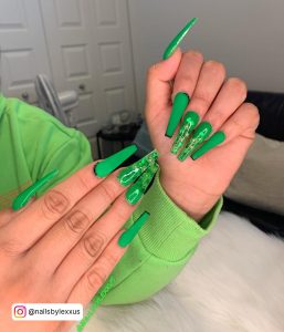 Green Nails Coffin