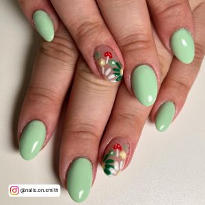 Green Swirl Nails