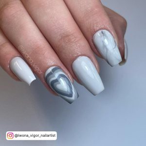 Grey Coffin Nails Designs