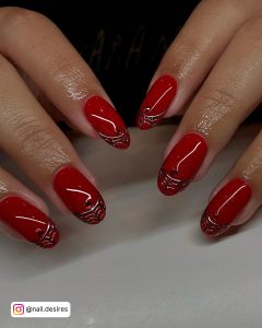 Halloween Nail Design Ideas With White And Red For Begginers