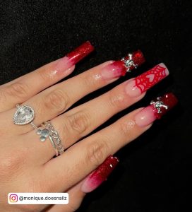 Halloween Nail With Red