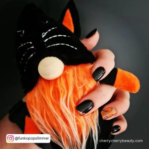 Halloween Nails Orange And Black For Short Length
