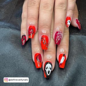 Halloween Red Nails