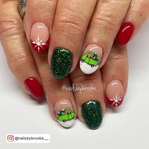 Holiday Christmas Nails Red And Green