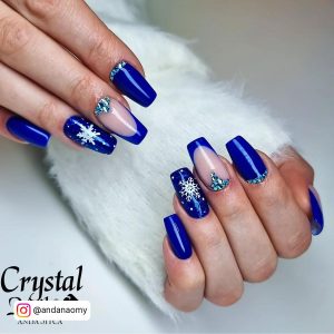 Ice Blue Christmas Nails