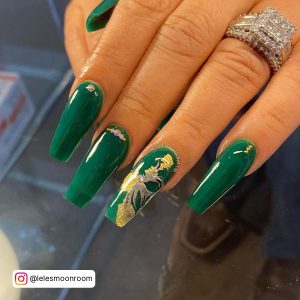 Jade Green Coffin Nails