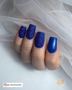 Light Blue And Glitter Nails