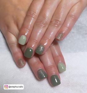 Light Blue And Green Nails