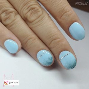Light Blue Nail Inspo With Ombre Tips