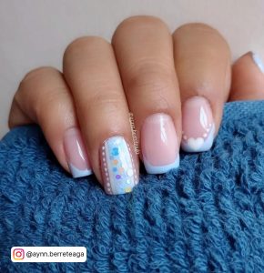 Light Blue Nails Acrylic In Square Shape