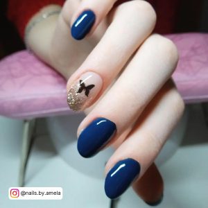 Light Blue Nails Butterfly