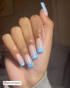 Light Blue Nails French Tip
