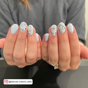 Light Blue Spring Nails With Dots