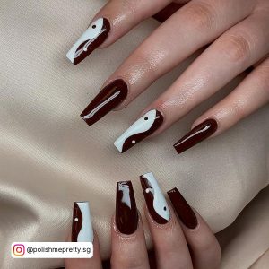 Light Brown Coffin Nails