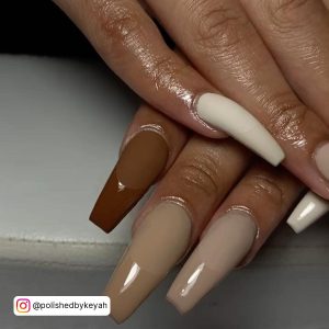 Light Brown Nails Coffin